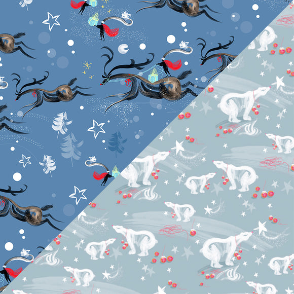 CHRISTMAS GIFT WRAP | Reindeer & Polar Bear Mix (6) | Winter Wonder Collection