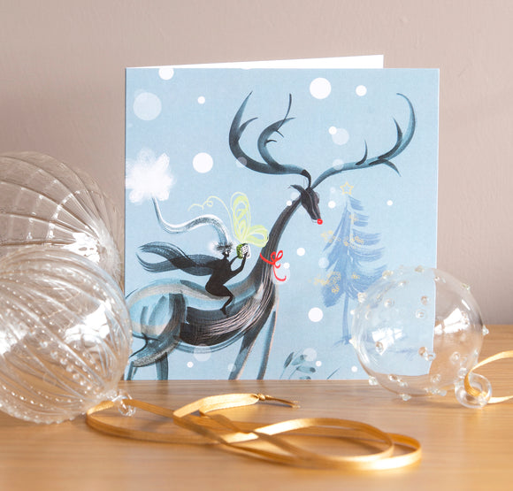 CHRISTMAS CARD – Snowscape Reindeer (large)