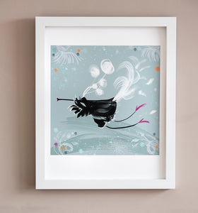 ART PRINT – Black Flute Bird (8x10)