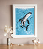 FINE ART PRINT – 'HUMPBACK MOTHER & CALF' (A4 - A3) GICLÉE