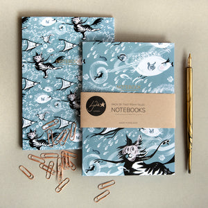 NOTEBOOK SET - Cat amongst the Fishy (2 x A5) SALE! 40% DISCOUNT