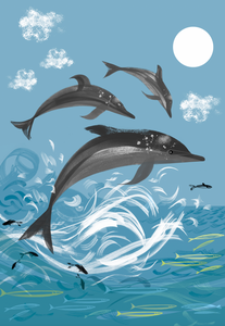 ART PRINT – 'DOLPHIN' (A5, A4 & A3)