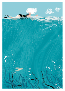 SWIM WILD & FREE ('Ocean Top') CARD